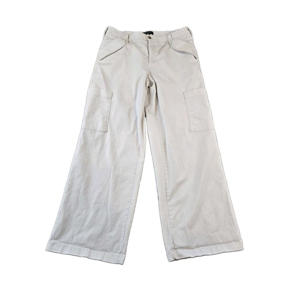 Banana Republic Women's Authentic Chino Wide Leg Pants Stretch 35" X 32" Size 14